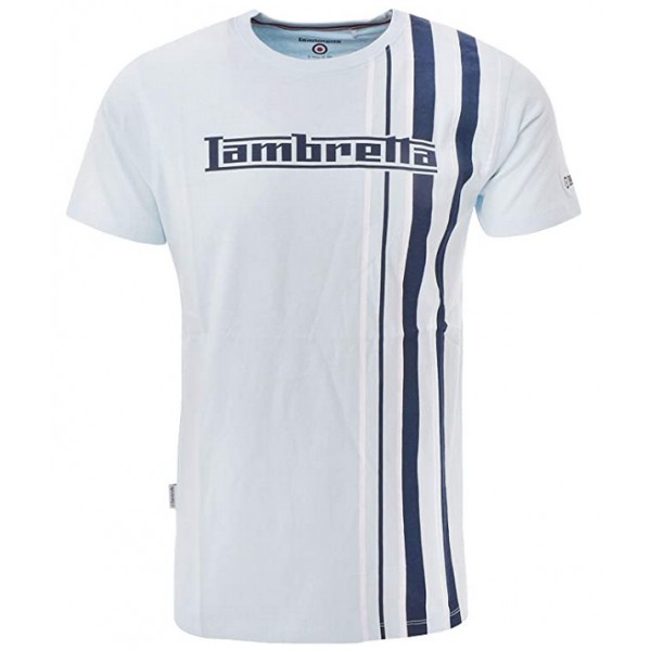 Lambretta Lambretta Multi Strip Stripe T-Shirt Cool Blue